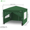 Tonnelle de Jardin 3x3m Pliable avec portes et fenêtres Vert - voonot.com