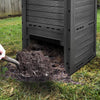 Composteur de jardin 300L Qualité Supérieure pour Jardin Déchets Imitation Style bois noir - voonot.com
