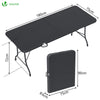 Table de camping pique nique pliable 180cm HDPE polyrotin noire - voonot.com