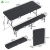 Ensemble de Table et bancs camping pliables 180cm HDPE Style Polyrotin noir - voonot.com