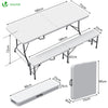 Ensemble de Table et bancs camping pliables 180cm HDPE blanc - voonot.com