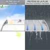 Auvent de porte marquise 200x80 cm transparent en Polycarbonate anti UV - voonot.com