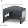Tonnelle de Jardin 3x3m Pliable avec portes et fenêtres Gris - voonot.com