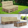 Lot de 2 Coussins pour palettes en bois beige - voonot.com