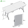 Table de camping pique nique pliable 180cm HDPE blanc - voonot.com