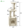 Arbre à Chat 88cm avec Corde Griffoir Plateforme Niche Beige - voonot.com