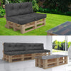 Lot de 2 Coussins pour palettes en bois gris - voonot.com