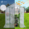 Serre de jardin avec etageres et bache PE renforcee 135g/m2 143x143x195cm - voonot.com