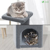 Arbre à Chat 88cm avec Corde Griffoir Plateforme Niche Gris - voonot.com