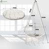 Fauteuil suspendu avec coussin rond beige - voonot.com