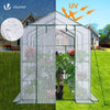 Serre de jardin avec etageres et bache PE renforcee 135g/m2 143x215x195cm - voonot.com