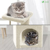 Arbre à Chat 88cm avec Corde Griffoir Plateforme Niche Beige - voonot.com