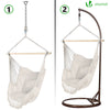 Chaise suspendue hamac avec 2 oreillers Beige - voonot.com