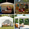 Tonnelle de Jardin 3x3m Pliable avec portes et fenêtres Blanc - voonot.com