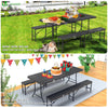 Table de camping pique nique pliable 180cm HDPE polyrotin noire - voonot.com