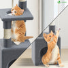 Arbre à Chat 88cm avec Corde Griffoir Plateforme Niche Gris - voonot.com
