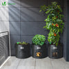 Lot 3 sacs de plantation non tisse avec fenetre velcro et poignee 43L Noir - voonot.com
