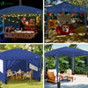 Tonnelle de Jardin 3x3m Pliable avec portes et fenêtres Bleu - voonot.com