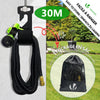 Tuyau d’Arrosage Extensible 30m avec Récipient Savon et accessoires noir - voonot.com