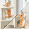 Arbre à Chat 88cm avec Corde Griffoir Plateforme Niche Beige - voonot.com