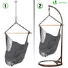 Chaise suspendue hamac avec 2 oreillers Gris - voonot.com