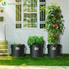 Lot de 5 sacs de plantation non tisse 20L avec poignee Noir - voonot.com