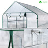 Serre de jardin avec etageres et bache PE renforcee 135g/m2 143x143x195cm - voonot.com