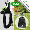 Tuyau d’Arrosage Extensible 15m avec Récipient Savon et accessoires noir - voonot.com