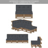 Lot de 2 Coussins pour palettes en bois gris - voonot.com