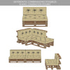 Lot de 2 Coussins pour palettes en bois beige - voonot.com