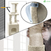 Arbre à Chat 88cm avec Corde Griffoir Plateforme Niche Beige - voonot.com