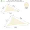 Voile d’ombrage Triangle Imperméable Polyester avec Corde 5x5x5m Beige - voonot.com