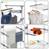 Sechoir a linge inox etendoir robuste ailes pliables 3 niveaux - voonot.com