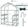 Serre de jardin avec etageres et bache PE renforcee 135g/m2 143x73x195cm - voonot.com