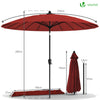 Parasol inclinable 270cm Shanghai avec housse de protection rouge - voonot.com