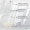 Fauteuil suspendu avec coussin rond beige - voonot.com