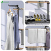 Sechoir a linge etendoir pliable 3 niveaux style bois noir - voonot.com