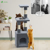 Arbre à Chat 88cm avec Corde Griffoir Plateforme Niche Gris - voonot.com