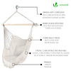 Chaise suspendue hamac avec 2 oreillers Beige - voonot.com
