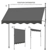 Auvent retractable manuel sans percage 300cm Gris - voonot.com