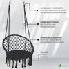 Fauteuil suspendu avec coussin rond noir - voonot.com