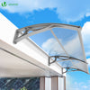 Auvent de porte marquise 200x80 cm transparent en Polycarbonate anti UV - voonot.com
