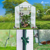 Serre de jardin avec etageres et bache PE renforcee 135g/m2 143x143x195cm - voonot.com