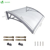 Auvent de porte marquise 120x80 cm transparent en Polycarbonate anti UV - voonot.com