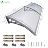 Auvent de porte marquise 200x80 cm transparent en Polycarbonate anti UV - voonot.com